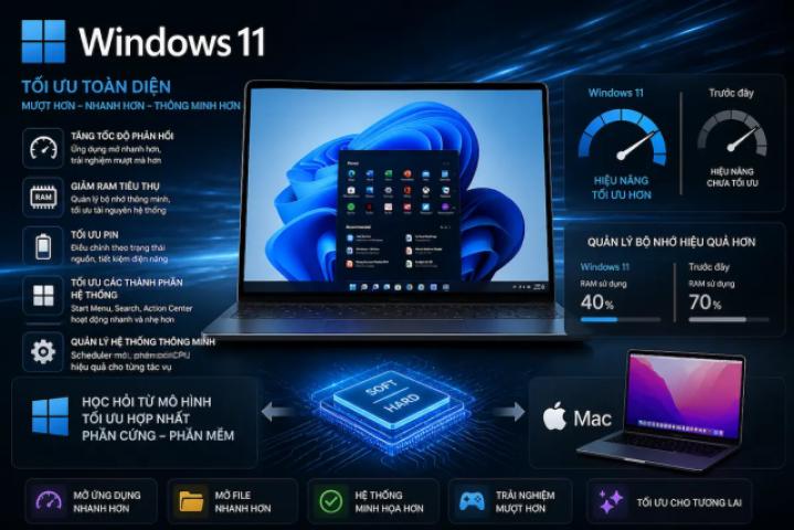 Học theo Mac, Microsoft đang tối ưu sâu Windows 11, cải thiện hiệu năng và độ mượt